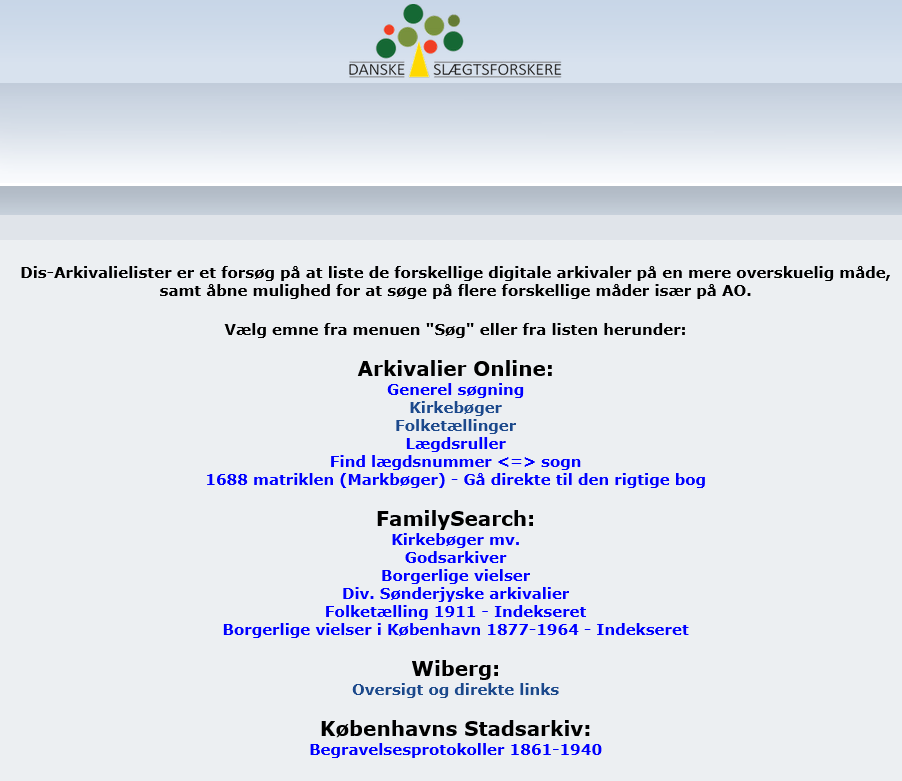 DS-Arkivalielister