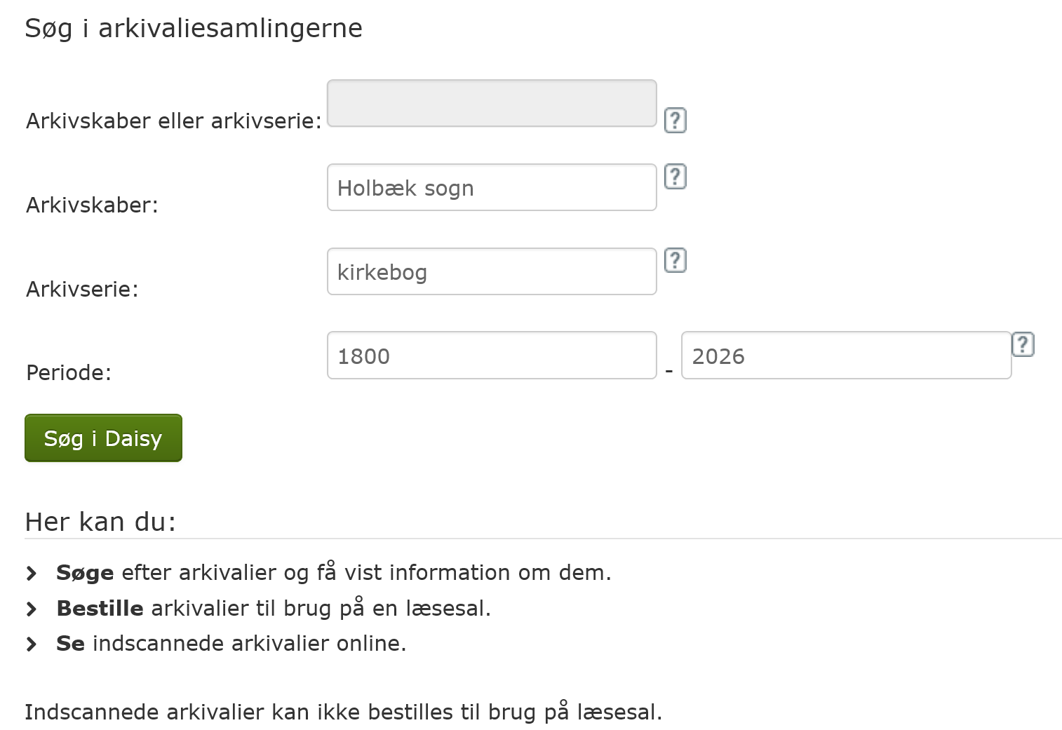 Søgning i Daisy